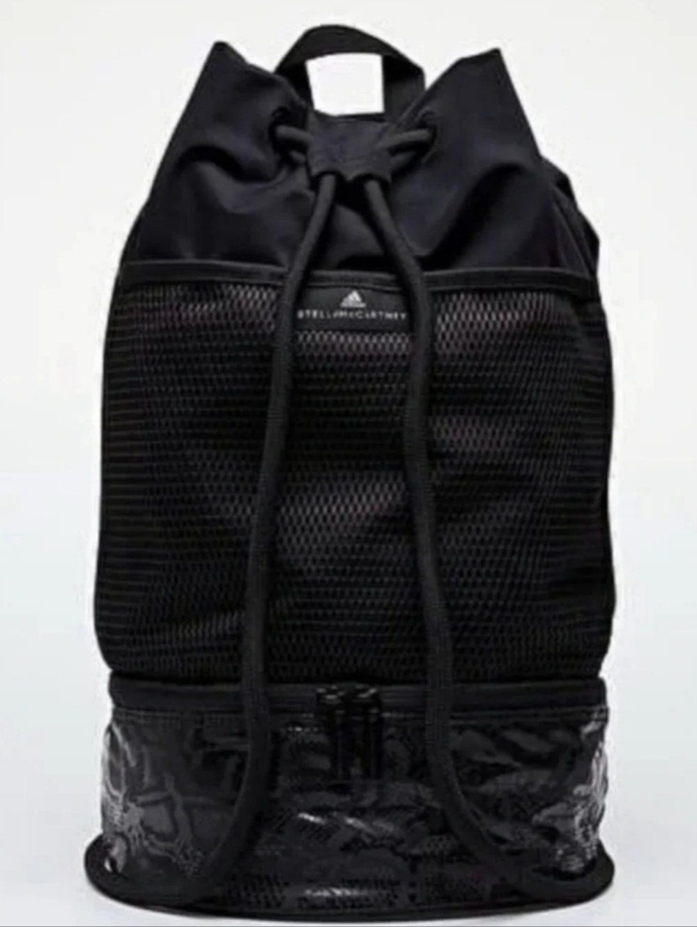 Stella McCartney Adidas Black Boxing Gymsack Drawstring Mesh Bag Nwt
